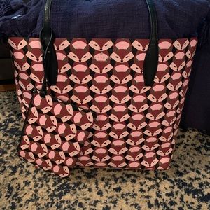 Kate Spade Out of the Woods Large geo fox tote bag